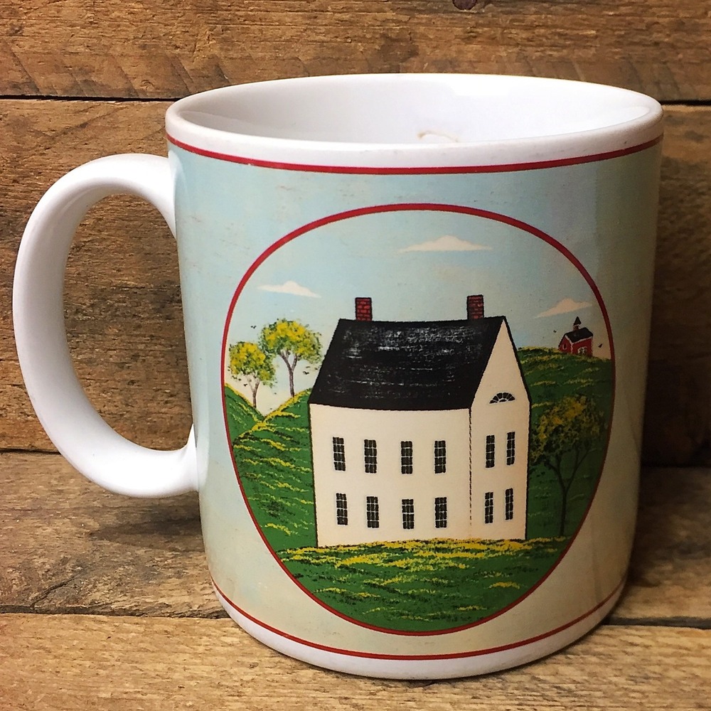 Warren Kimble Brandon House Mug - White Colonial House Sakura